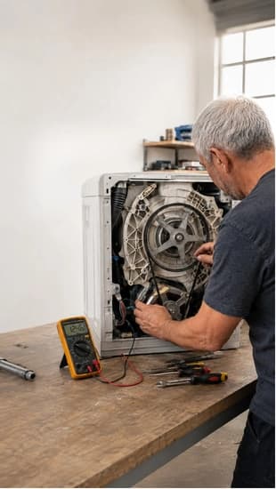Técnico analisando placa eletrônica de eletrodoméstico - mobile